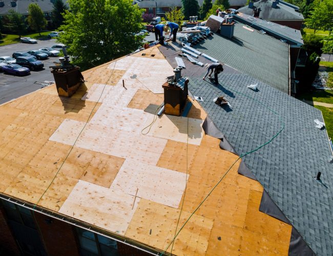 Roof,Repairs,Old,Roof,Replacement,With,New,Shingles,Of,An